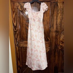 Marshalls Pink Floral Puff Sleeve Maxi Dress
